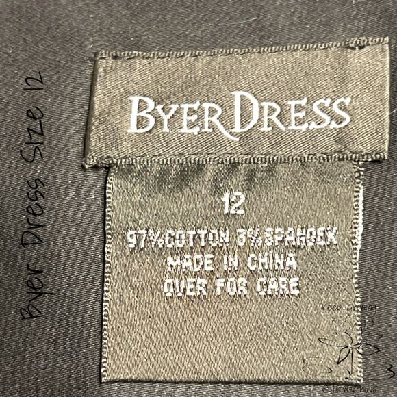 Byer Dress Black Dress with White Floral Embroidery Size 12 - Picture 6 of 7